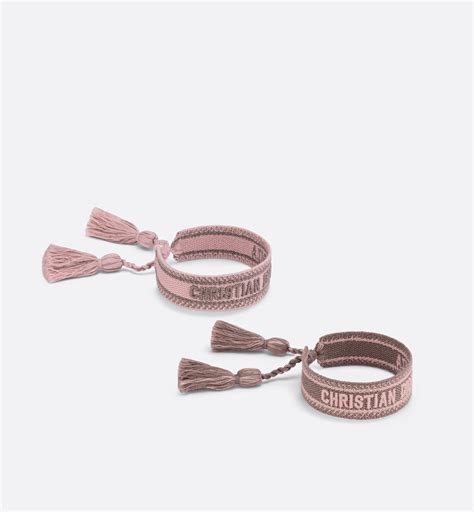 Set di bracciali J'Adior Ibiza Ricamo rosa e grigio 